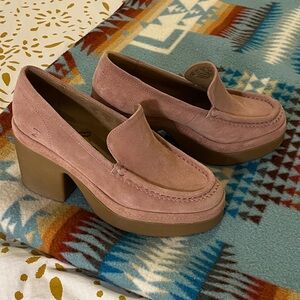 Zodiac Rose Suede Chunky Platform Loafers